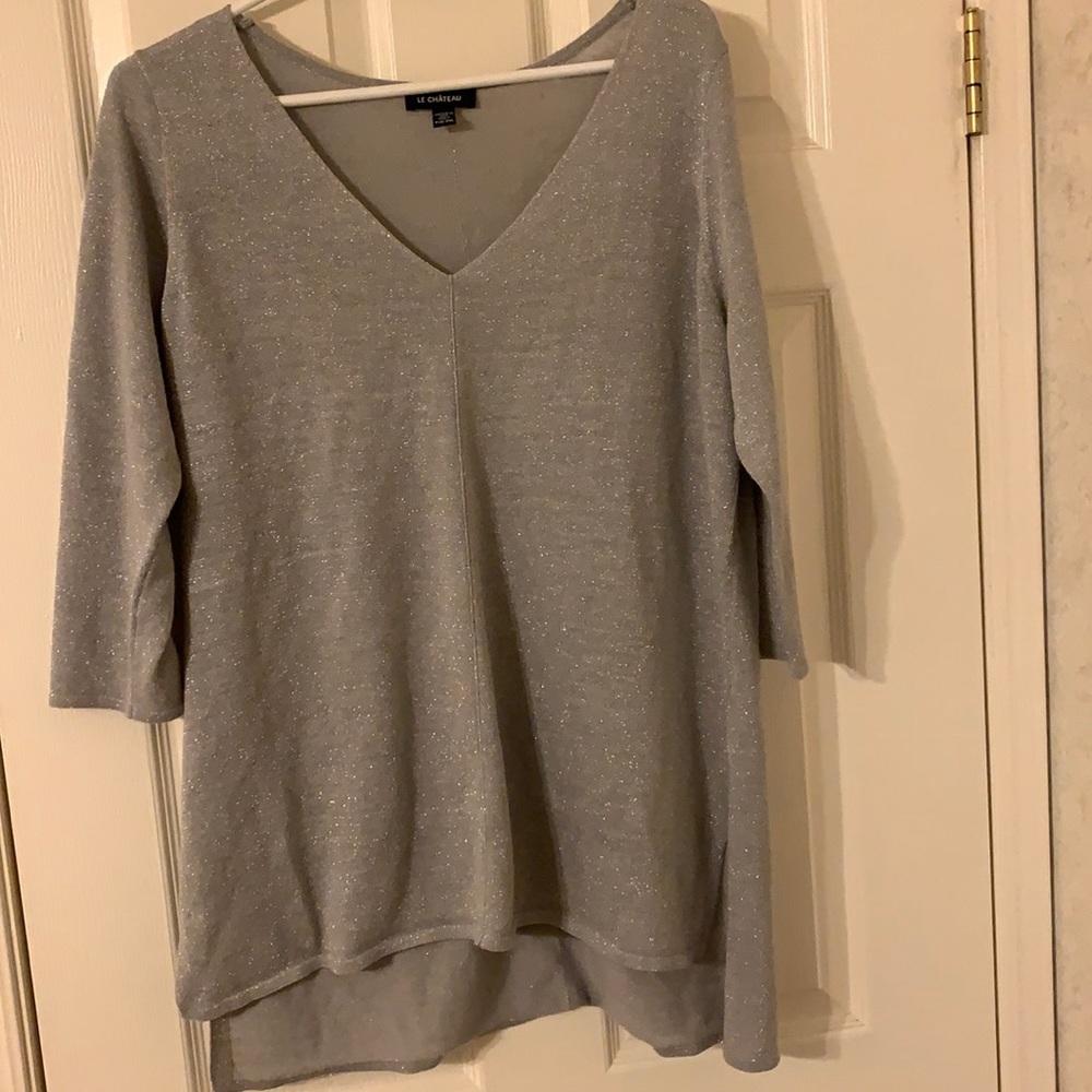 Le Chateau light grey sparkle sweater